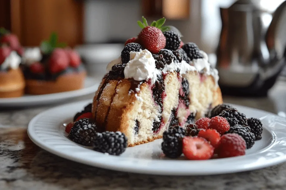 Pudim slice with fresh fruit