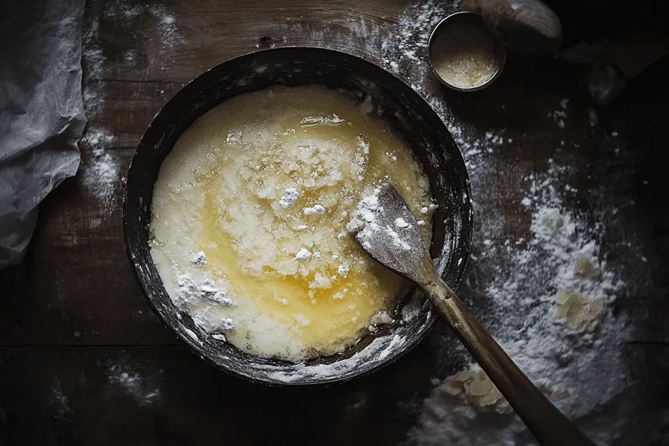 Making caramel for Pudim