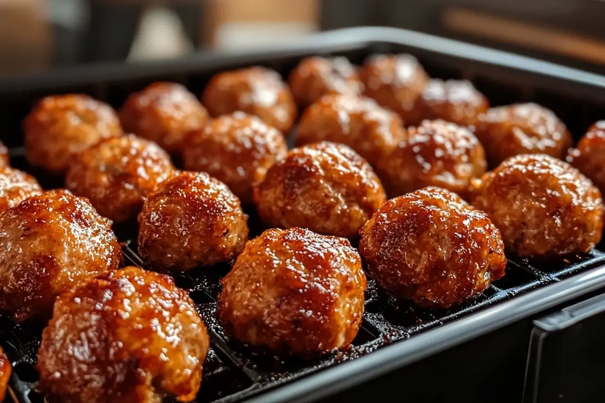 Air fryer meatballs cooked perfectly