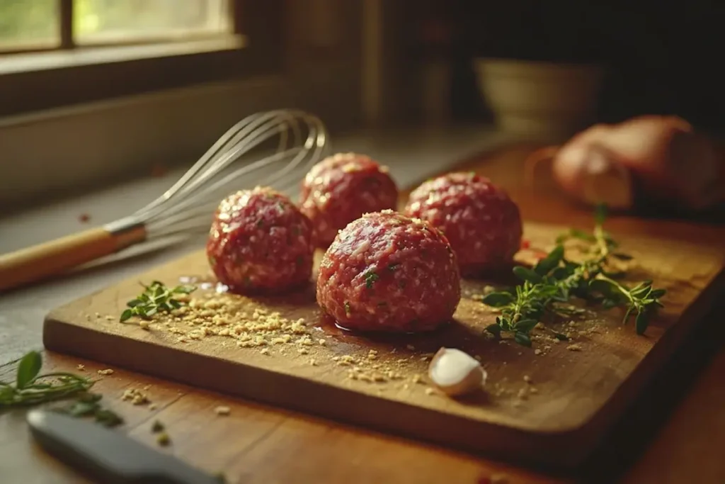 Preparing meatballs for air frying