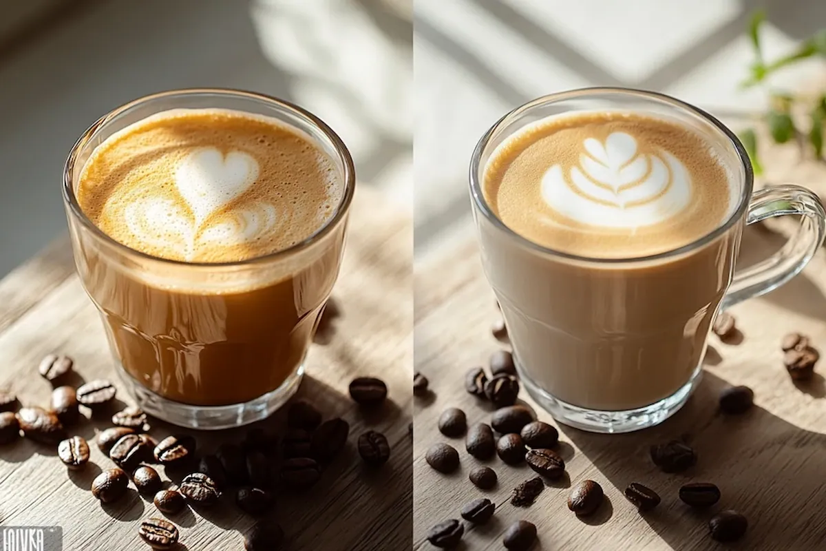 Breve latte vs milk coffee comparison