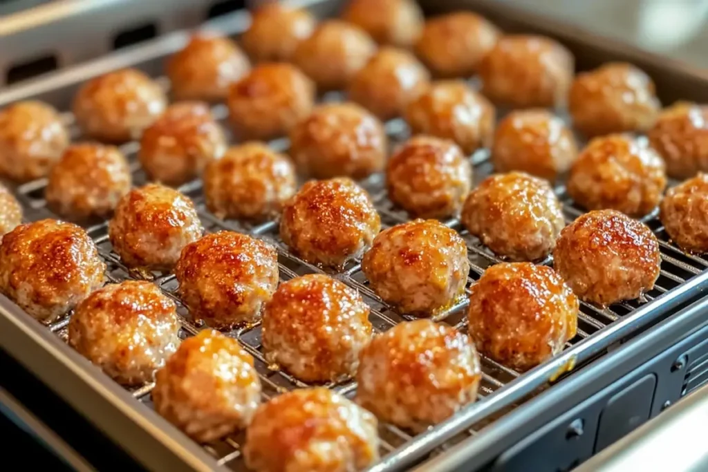 Cooking frozen meatballs in air fryer basket