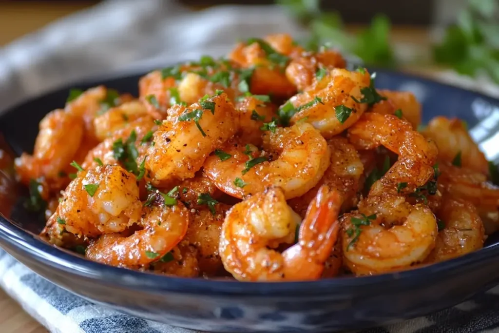 Golden fried fantail shrimp