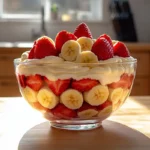 Strawberry banana pudding in layers