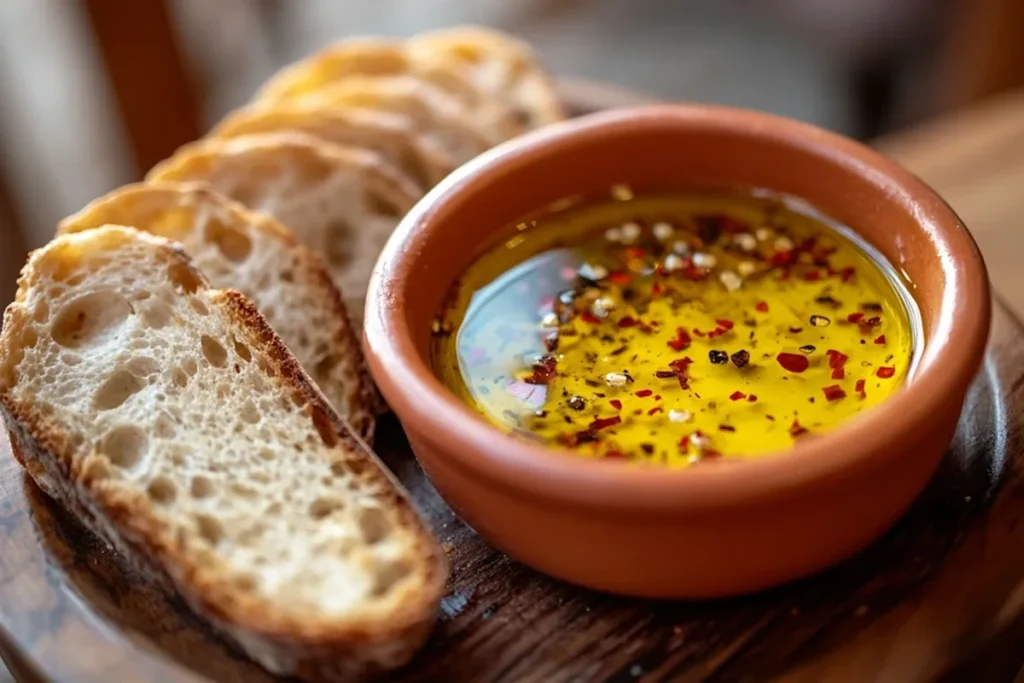 Garlic infused olive oil bread dip