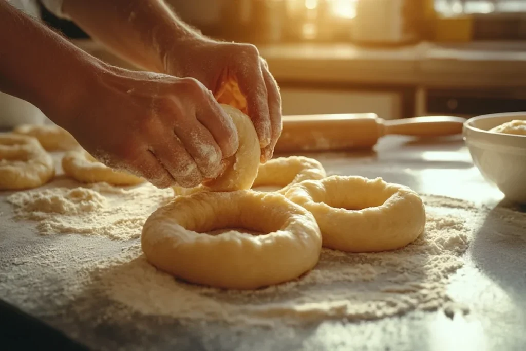 Onion bagel dough preparation