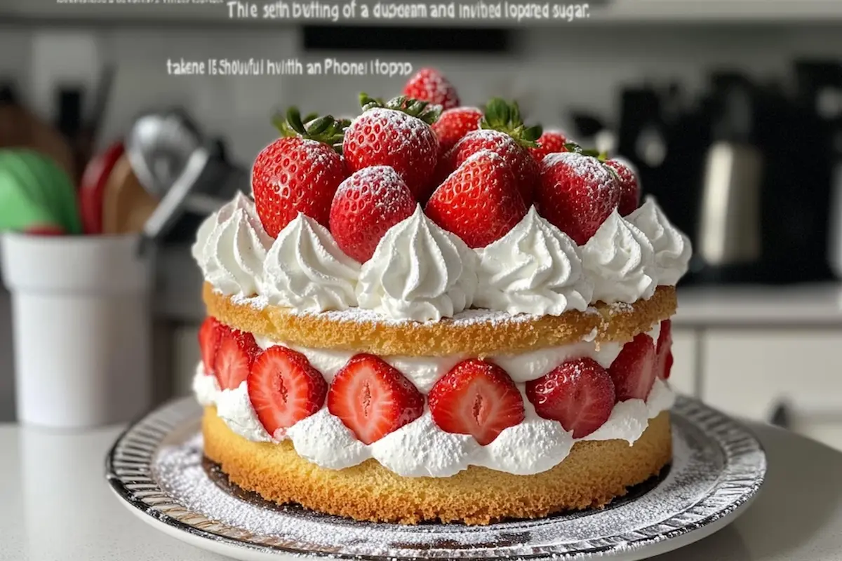 Strawberry Tres Leches Cake with fresh berries