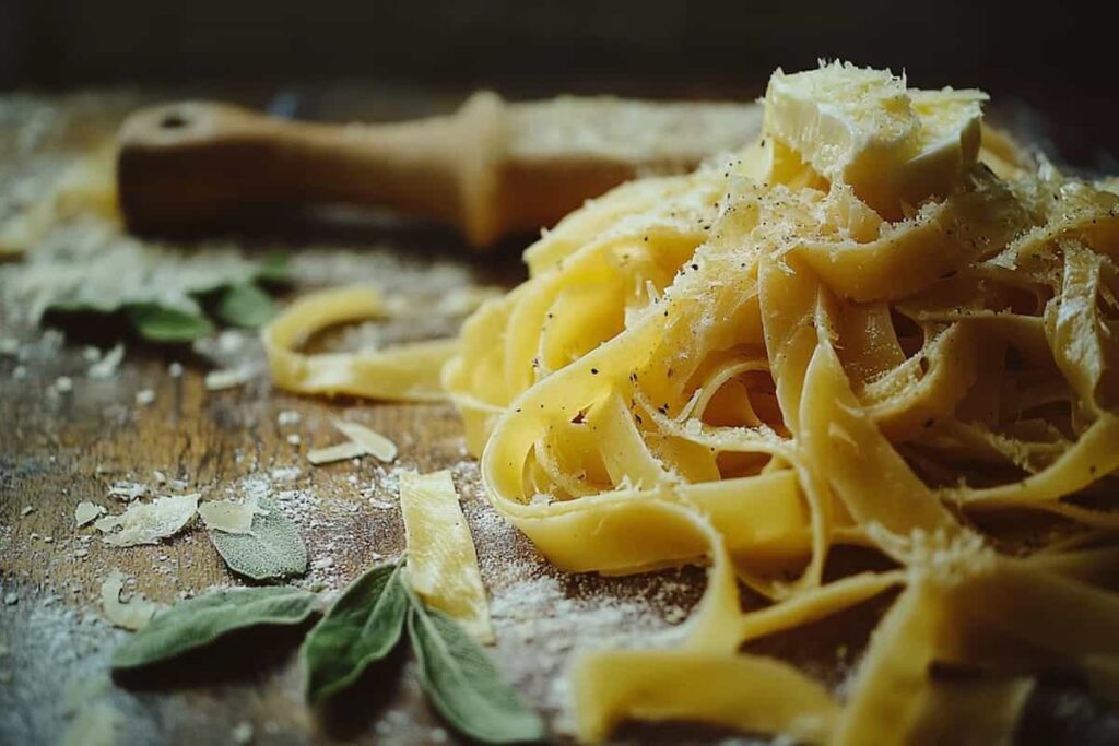 Tagliolini with butter and sage sauce