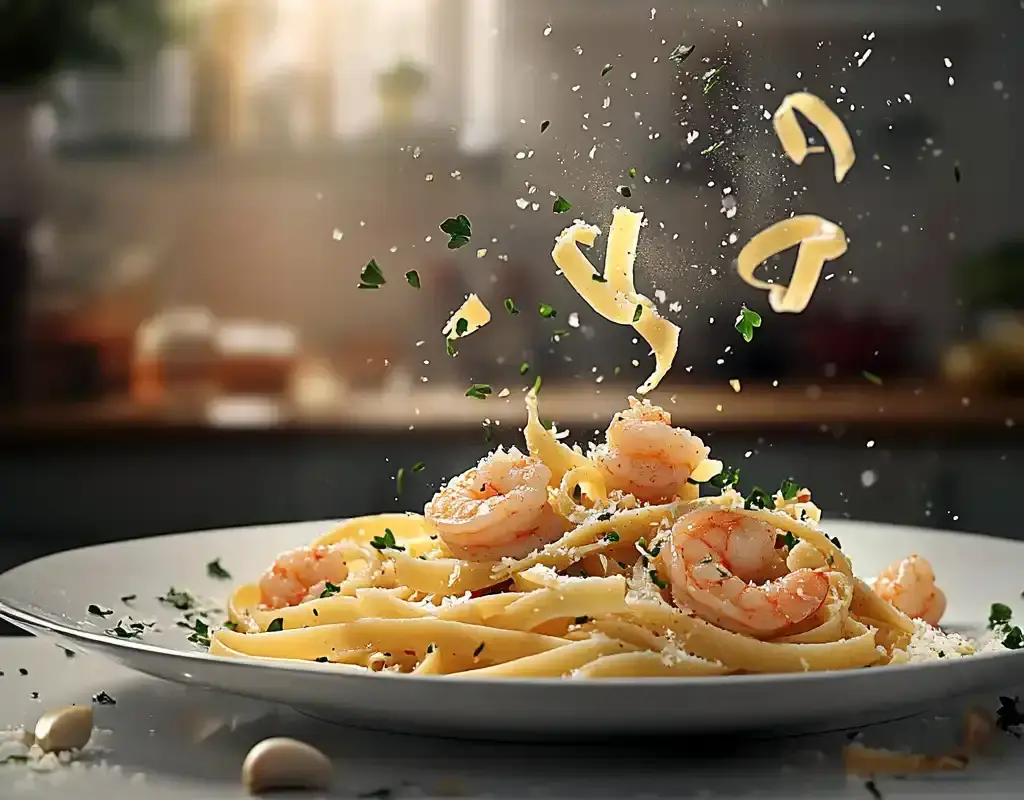 Tagliolini with seafood and herbs