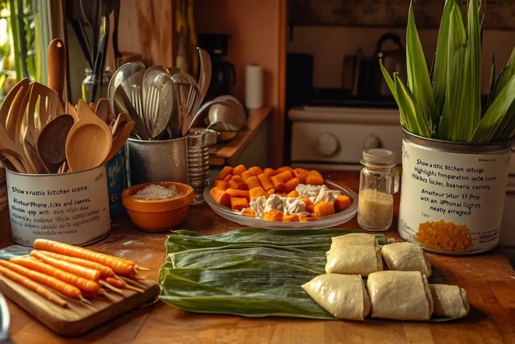 Steamed tamal served on a plate with sides.