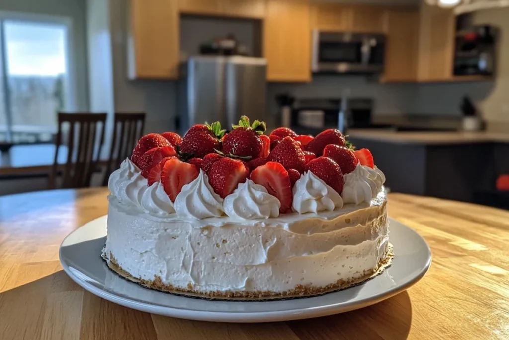 Tres Leches Cake with fresh strawberries