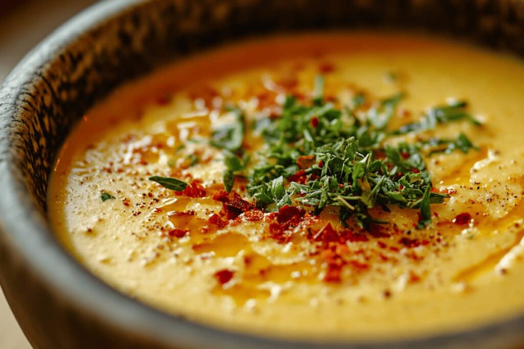 What is the secret ingredient in soup captured in a bowl filled with rich flavors.