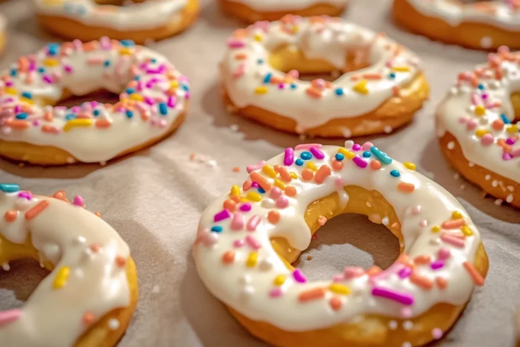 White chocolate with pretzels closeup